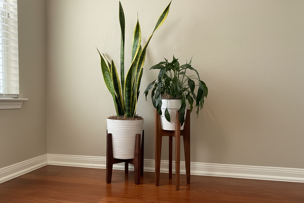 Tall and Short Plant Stands Together