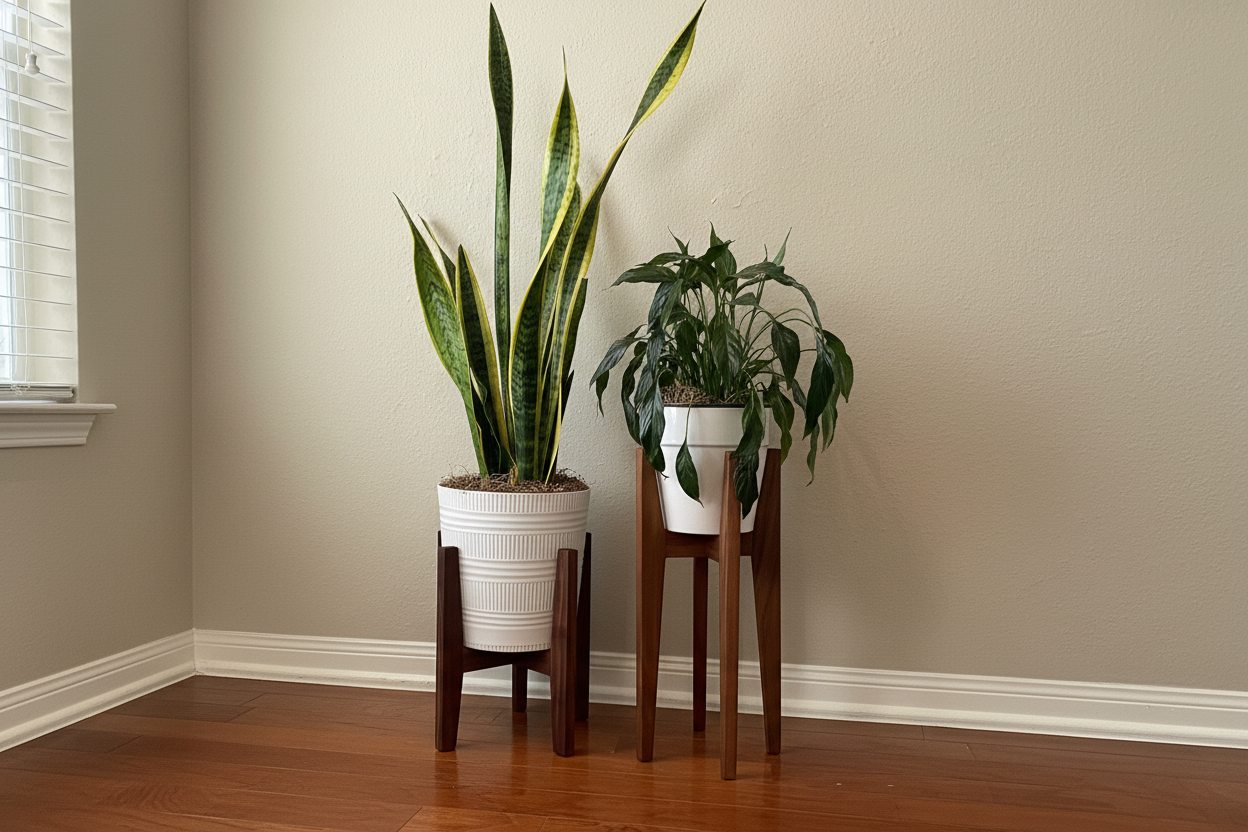 Tall and Short Plant Stands Together